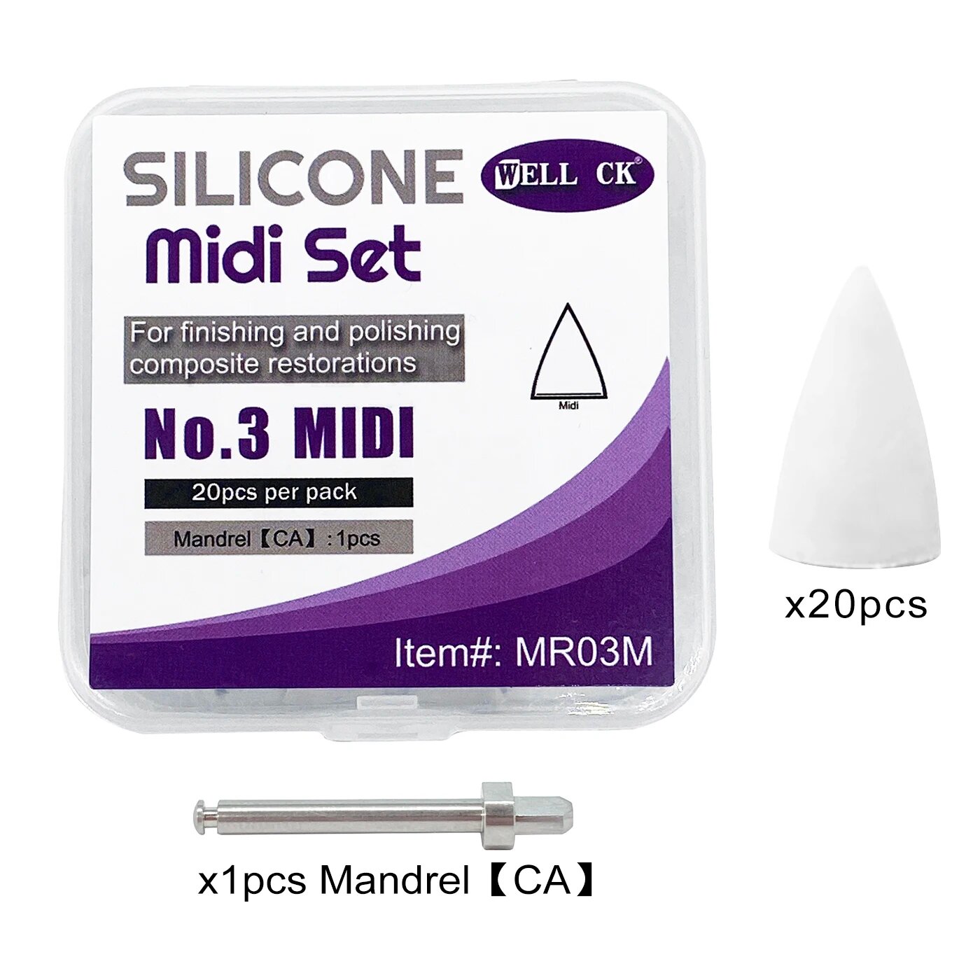 Набор для полировки композитных материалов Well CK, 20 шт. 20pcs Midi