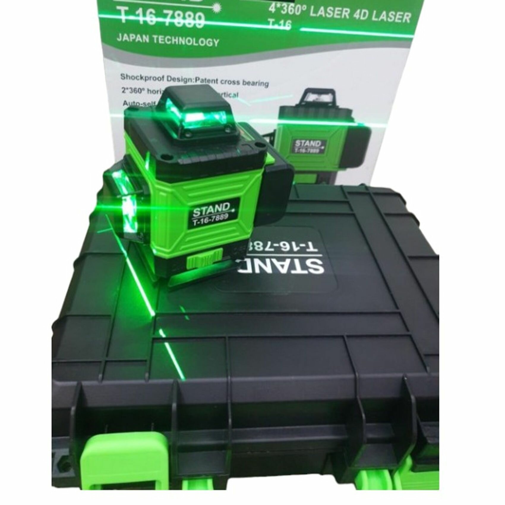 Лазерные Нивелиры Нивелир Лазерный уровень STAND T-16-7889 зелен