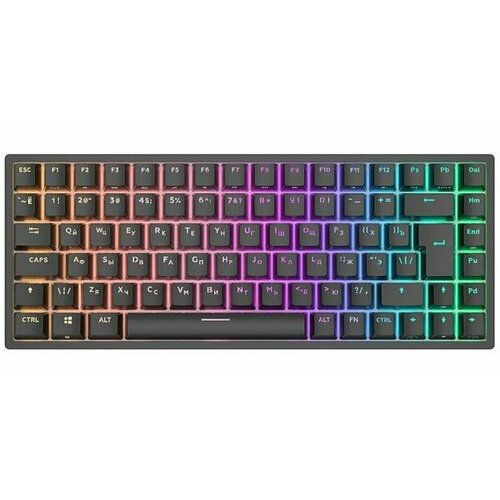 Компактная (75%) механическая клавиатура Royal Kludge RK84 - 3 типа подключения, 84 клавиши, чёрная, переключатели RK Red