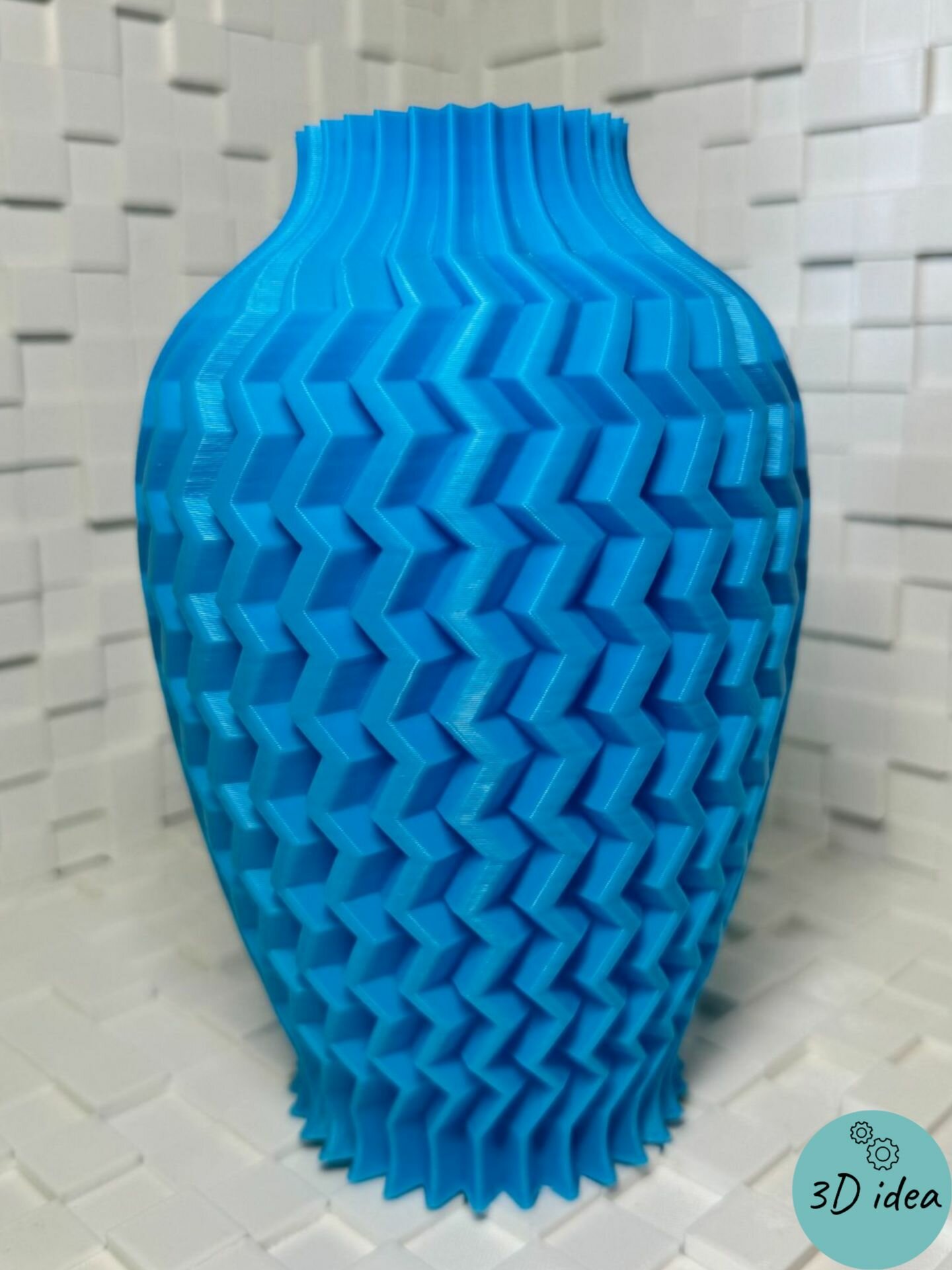 Ваза ZigZag - 3d печатная интерьерная ваза для цветов и сухоцветов — фото 1