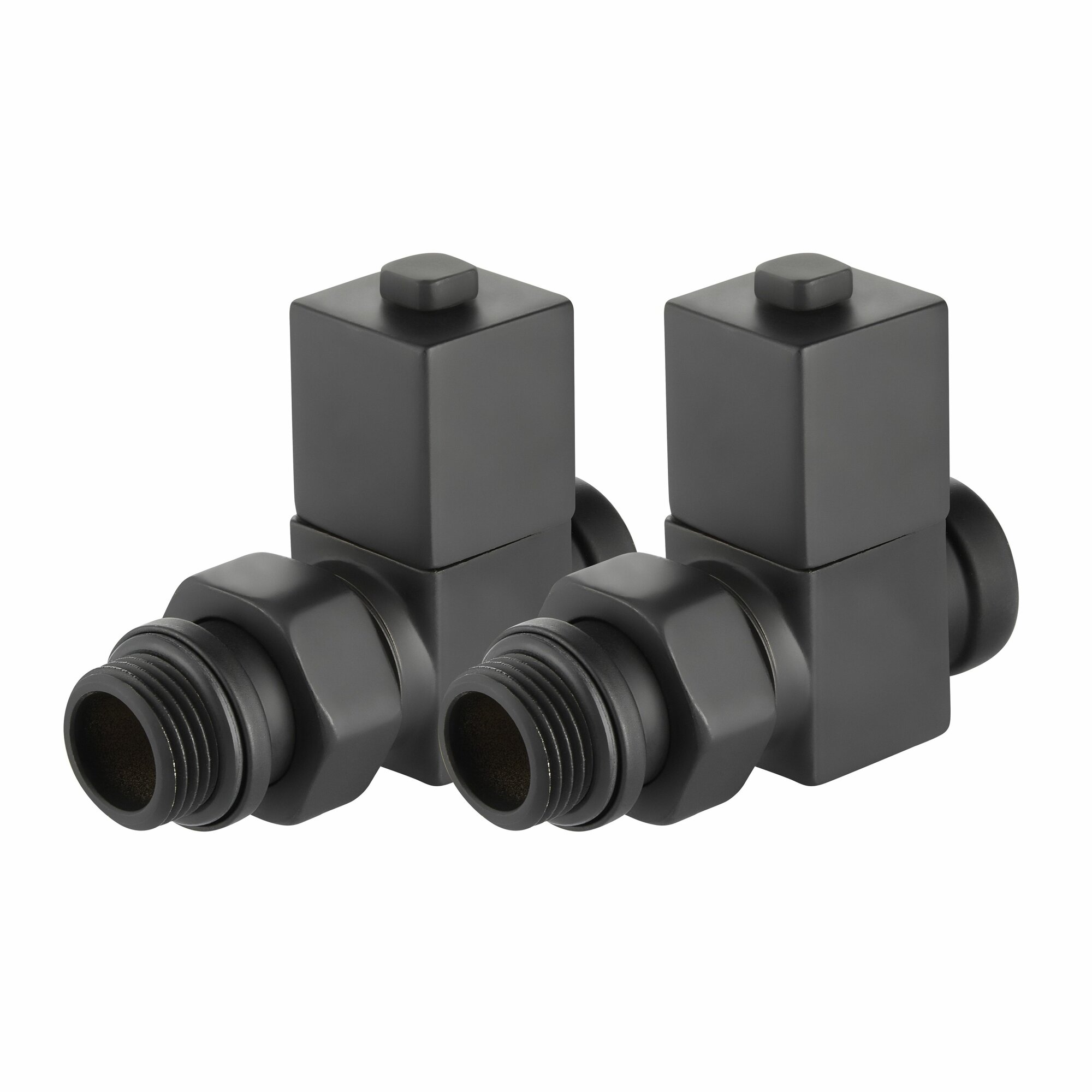 Набор дизайн-вентилей CUBE, прямой (черный) 1/2" — фото 1