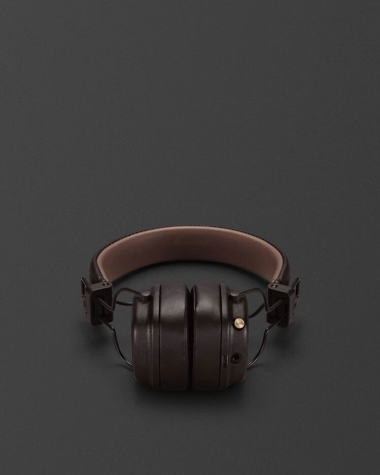 Беспроводные наушники Marshall Major IV, накладные, Bluetooth, коричневые — фото 1
