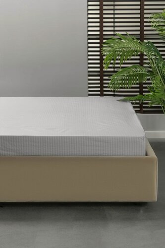 Изображение товара Medsleep Простыня стандартная, классическая Евро "Линдау" перкаль, хлопок, 220x240, светло-серая