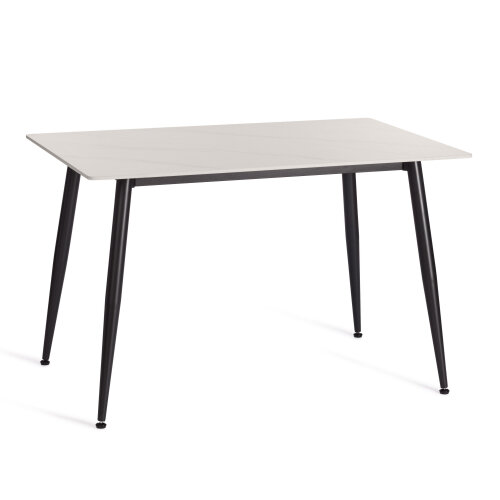 Стол обеденный Tetchair Austen/Остин столешница керамика (матовая) /опоры металл белый/черный 120х80х75см