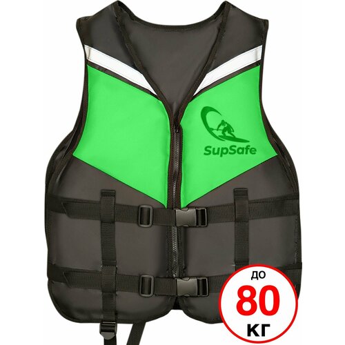 SupSafe спасательный жилет до 80 кг, 46-48 черный; зеленый