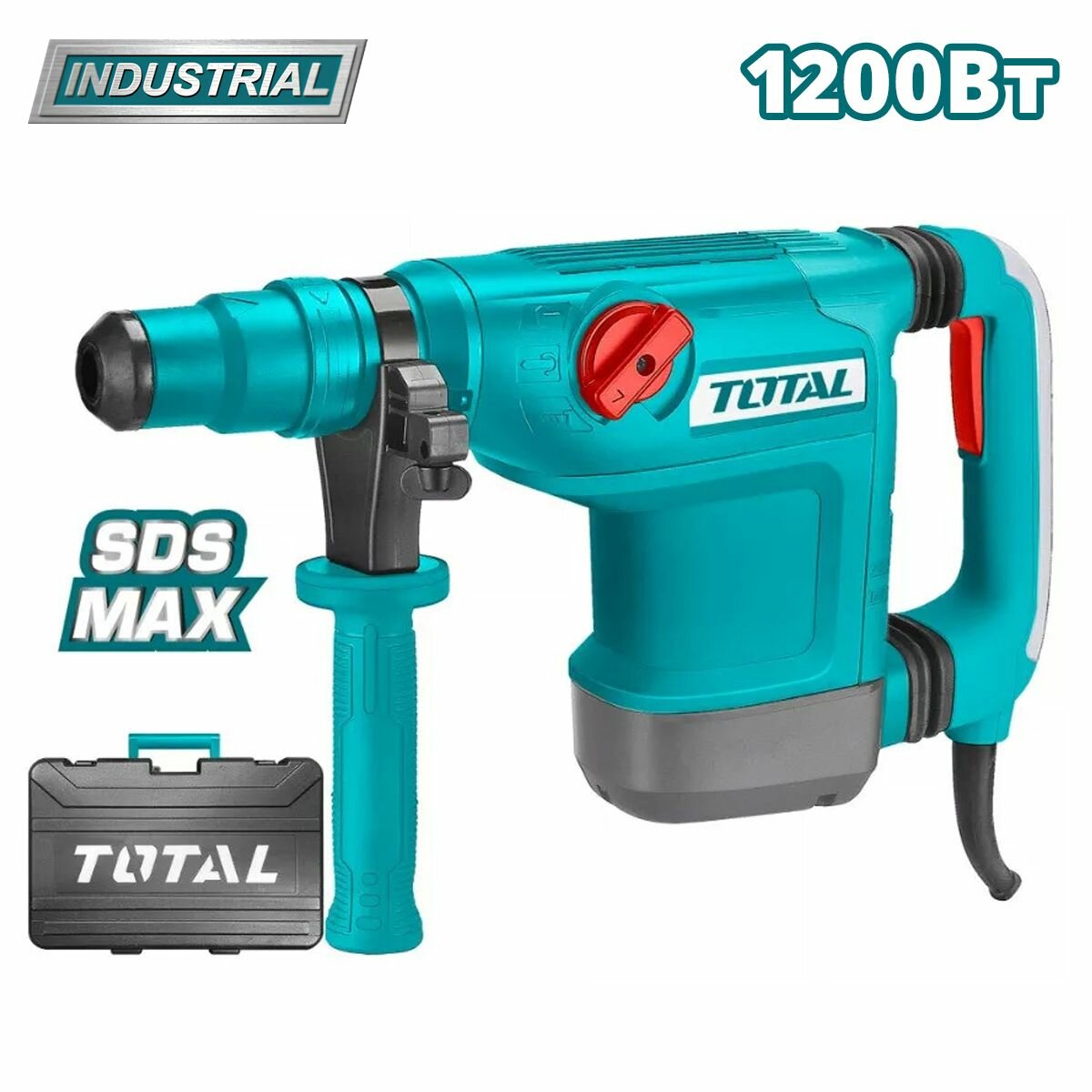 Перфоратор TOTAL TH112426, SDS-Max, 1200 W, 2-10 Дж, частота ударов 2950 ударов в минуту — фото 1
