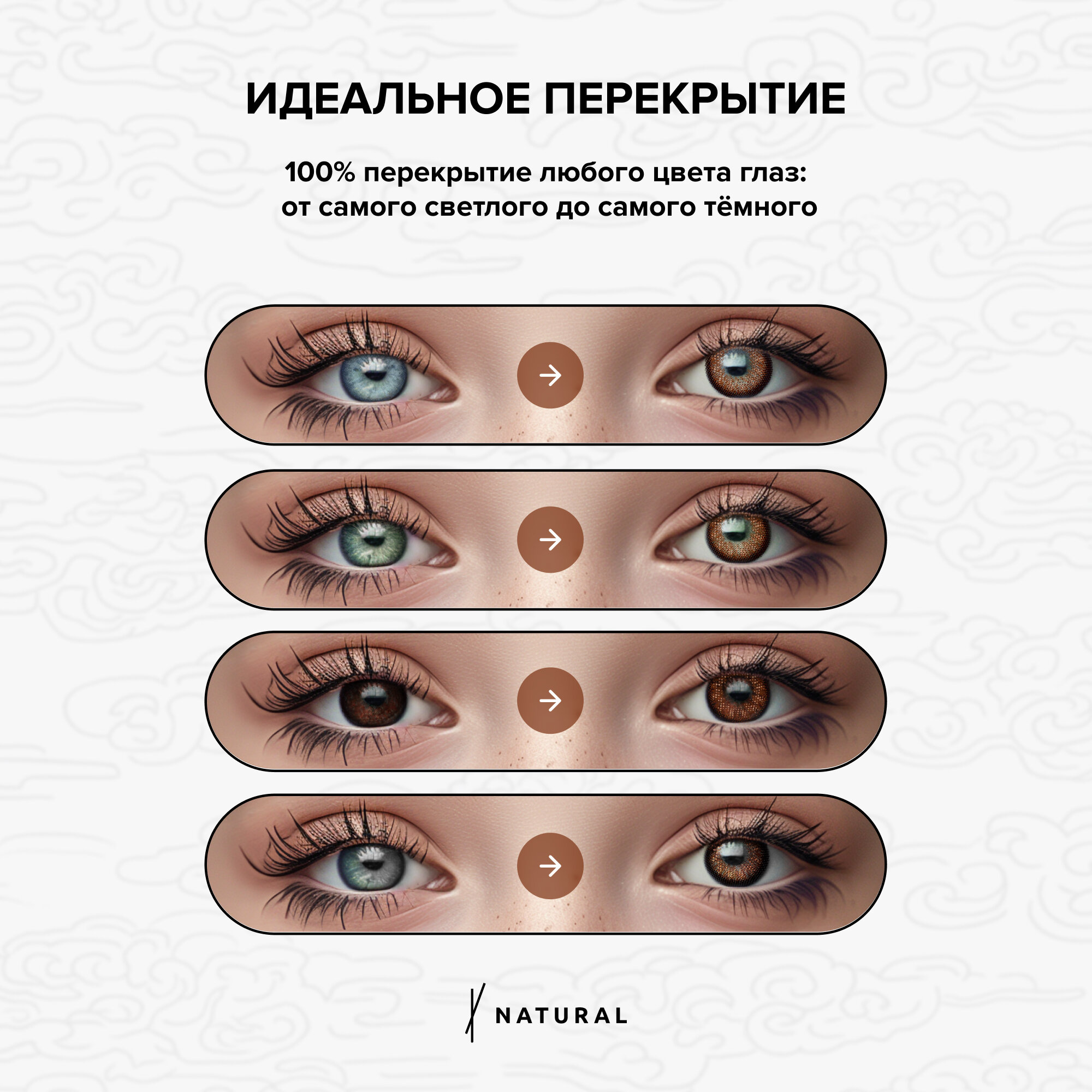 Цветные Контактные Линзы Цветные линзы карие ZUMMY Natural 0.0, радиус кривизны 8,6, без диоптрий