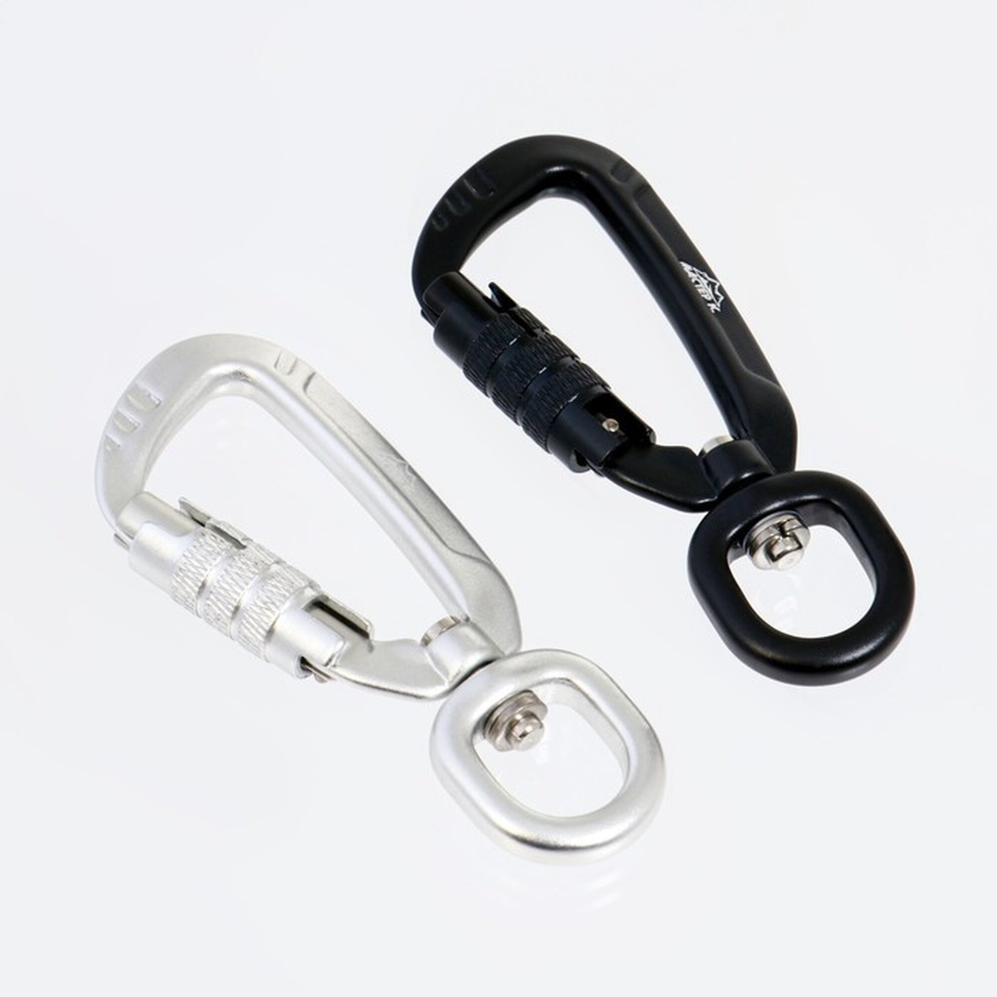 Карабин с байонетной муфтой и вертлюгом 9х4 см 400кг микс