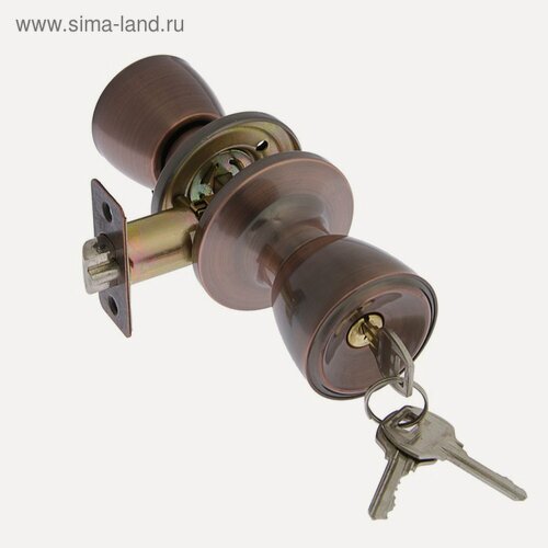 Изображение товара Защелка Тундра 1203, нержавеющая сталь, цвет медь, с замком и ключом