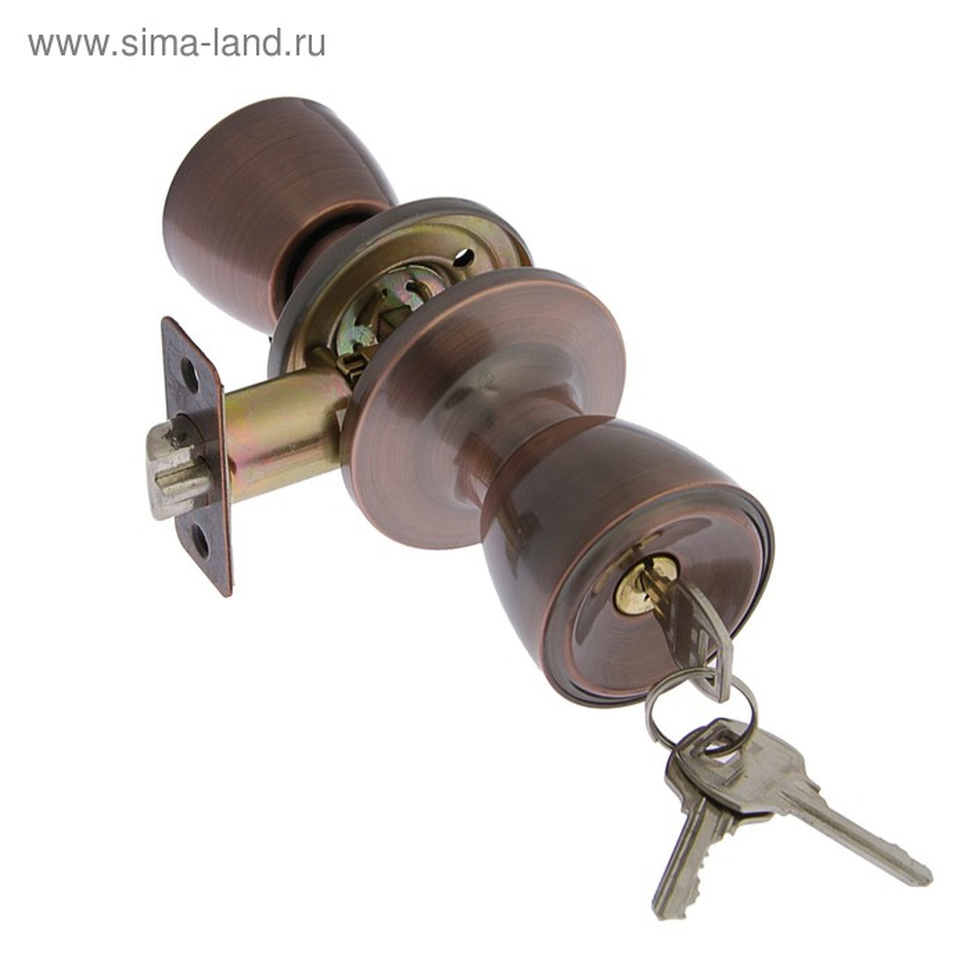 Защелка Тундра 1203 нержавеющая сталь цвет медь с замком и ключом
