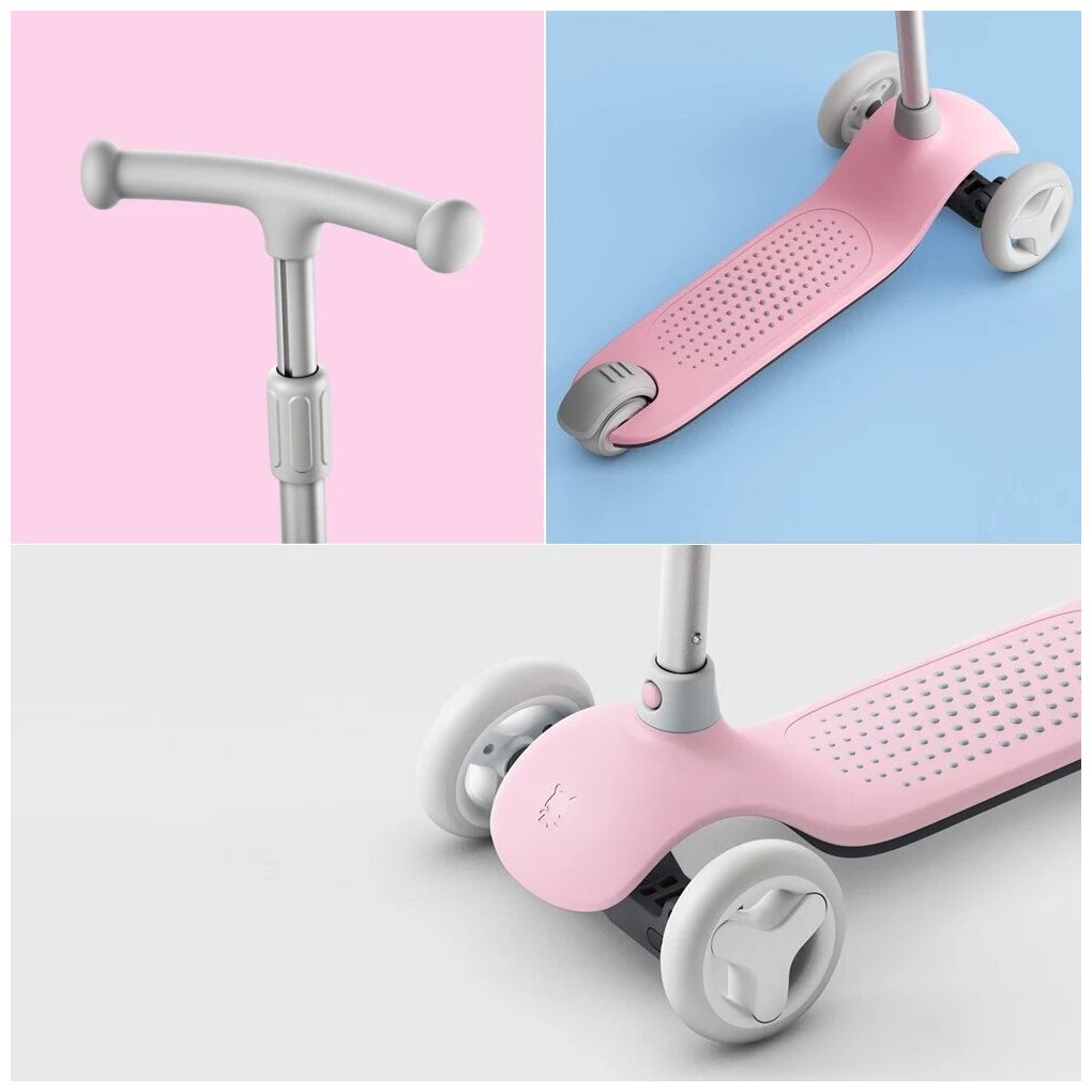 Изображение Детский самокат Xiaomi Rice Rabbit Scooter Pink, 3 колеса, складная конструкция, от 3 лет