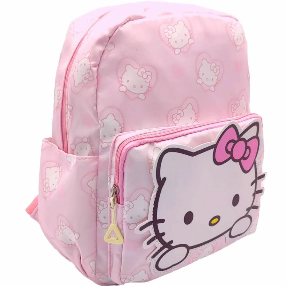 Детские Рюкзаки Xiaomi Рюкзак детский Хелло Китти с большим принтом, цвет - розовый, размер 33 х 26 см, вмещает А4 / Дошкольный рюкзачок для девочки Hello Kitty