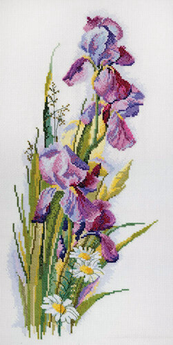 Изображение товара Набор для вышивания "Ирисы и ромашки" 19х41см, 06.002.46