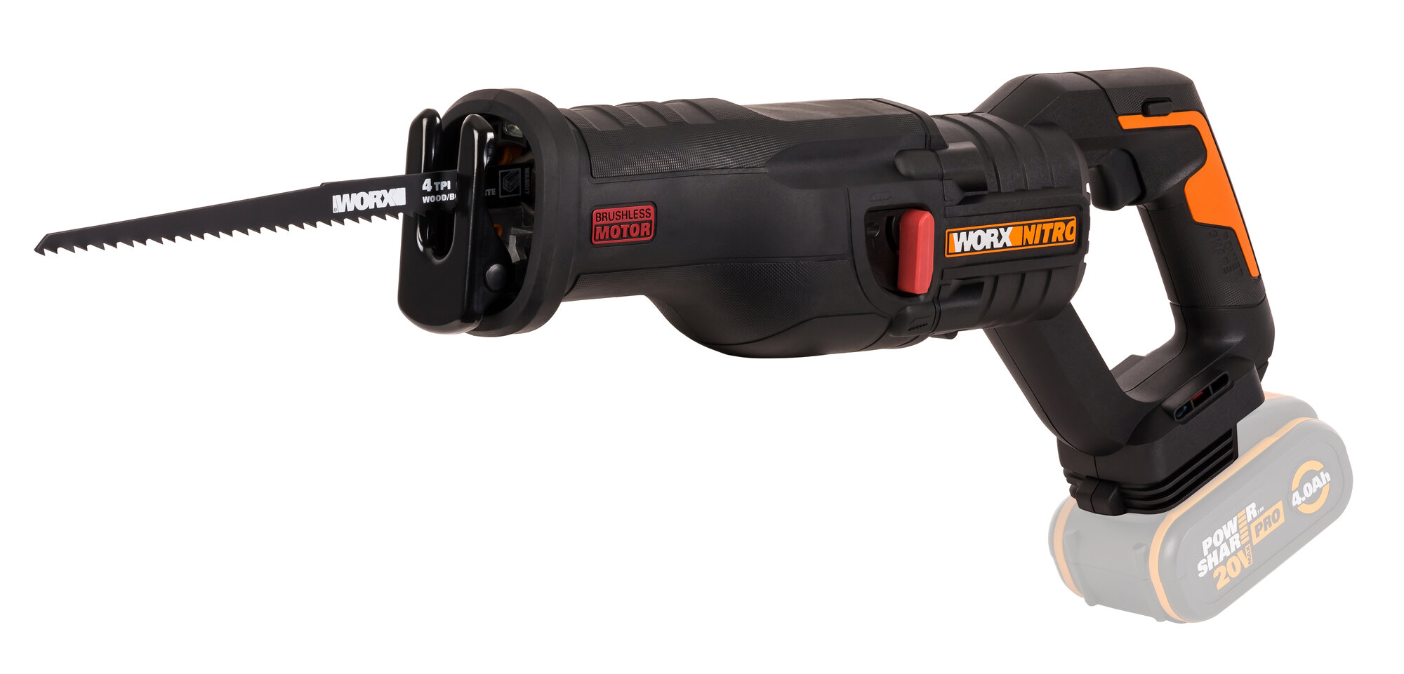 Сабельная пила аккумуляторная бесщеточная WORX WX516.9 без АКБ и ЗУ коробка