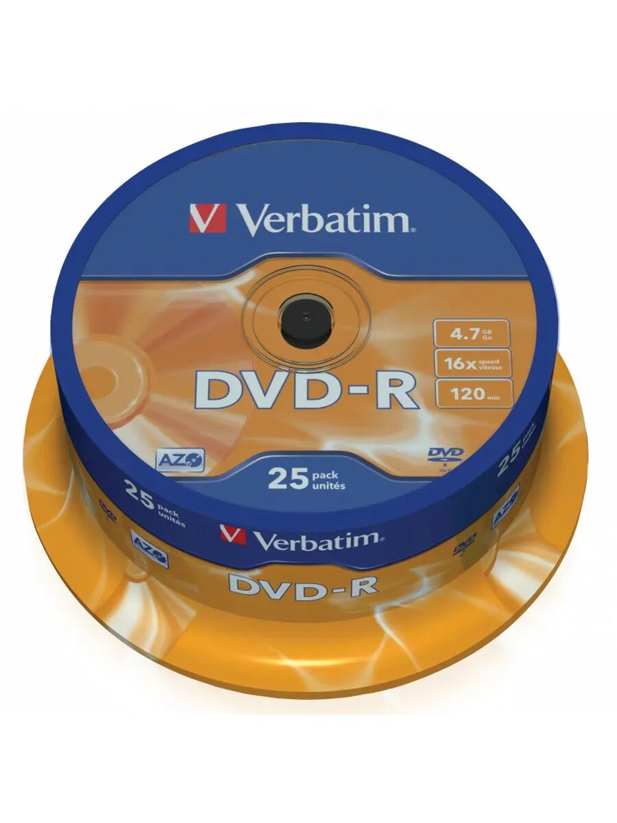 Диск DVD-R 4.7Gb 16x Cake Box (25шт) (43522)