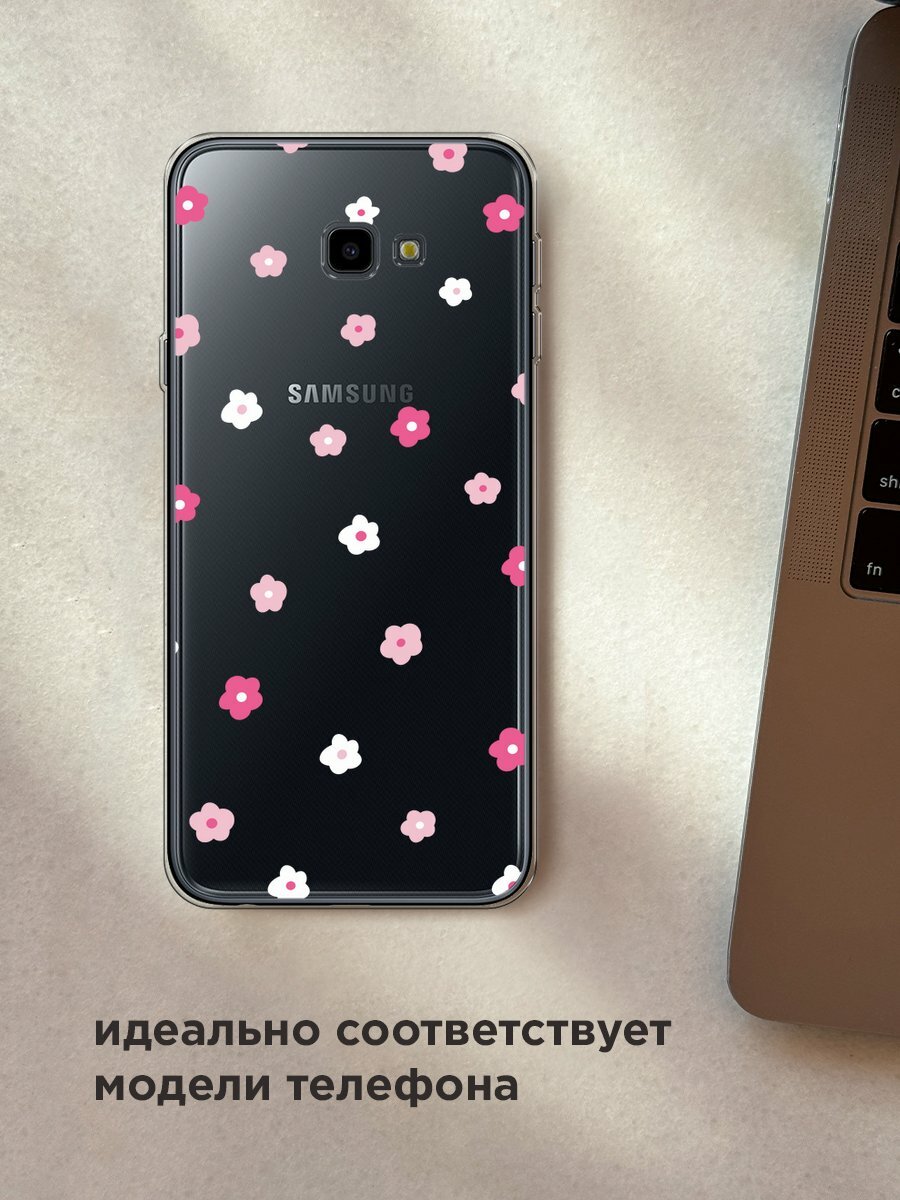 Чехол на Samsung Galaxy J4 Plus 2018 / Самсунг J4 Plus 2018 с принтом "Весенние цветочки рисунок", прозрачный — фото 1