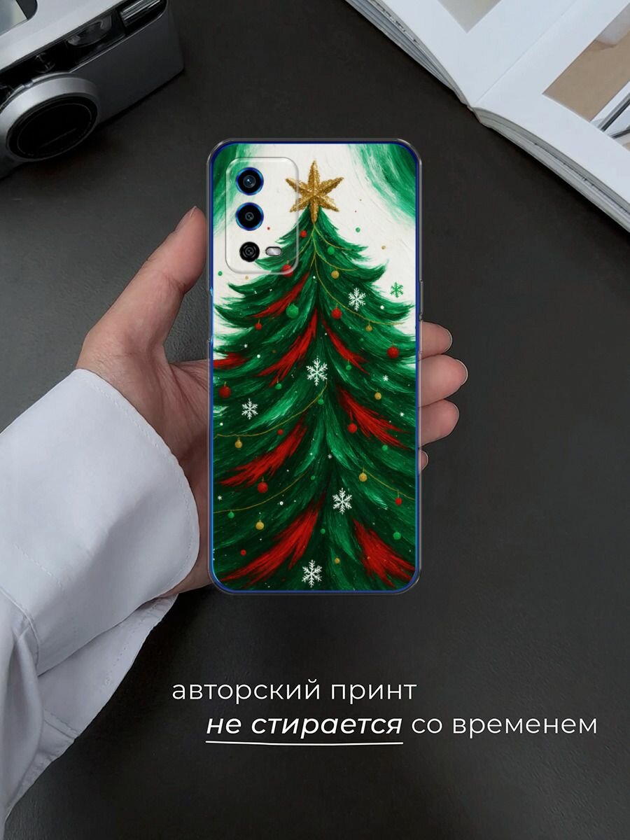 Чехол на Oppo A55 4G / Оппо А55 4G с принтом "Живописная елка" — фото 1