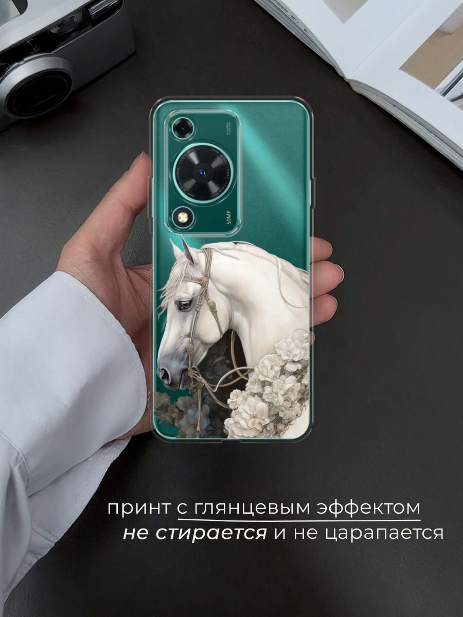 Чехол на Huawei Nova Y72/Y72s / Хуавей Нова Y72/Y72s с принтом "Благородный конь 3" — фото 1