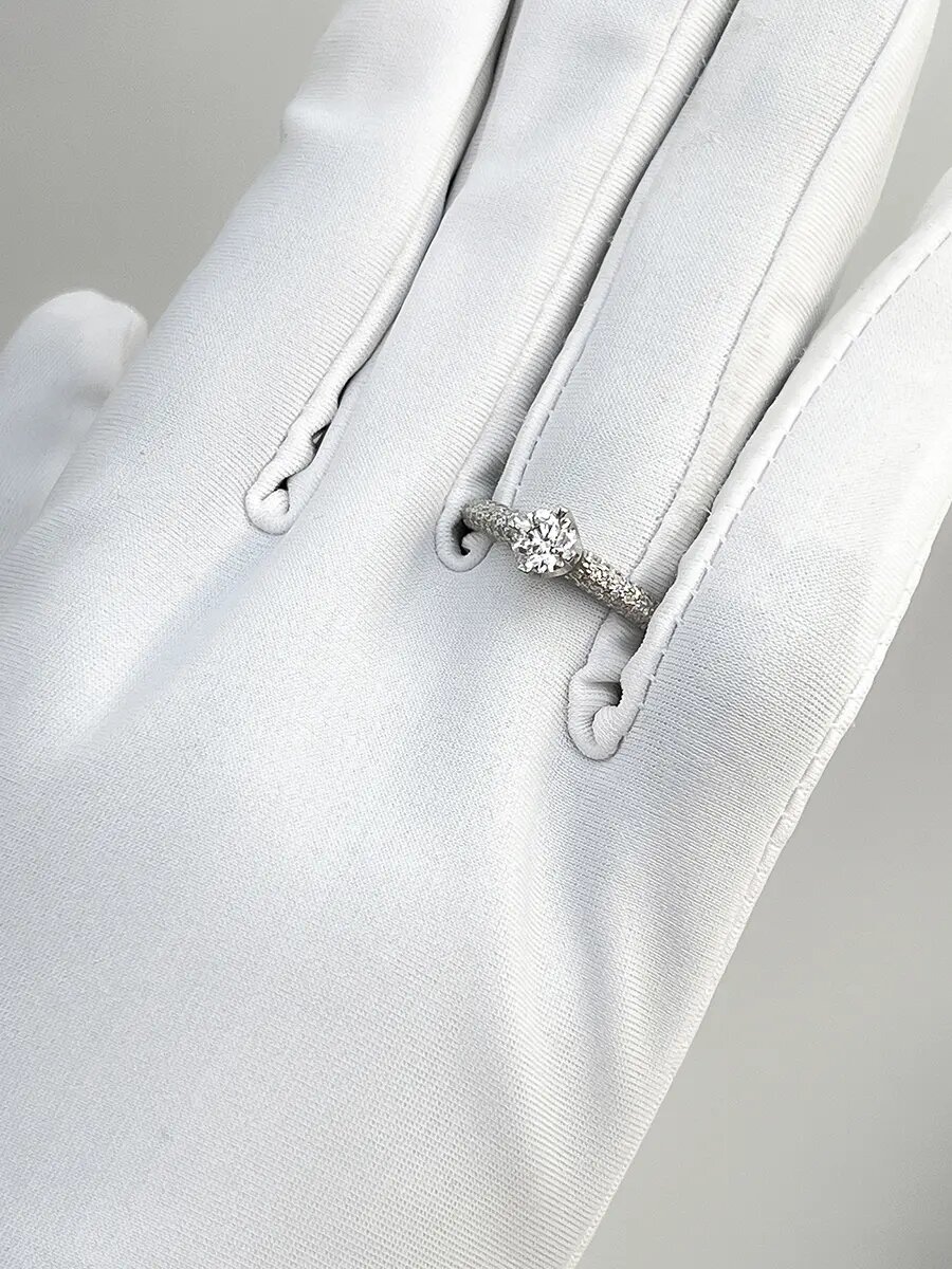 Кольцо помолвочное, платина, 585 проба, бриллиант