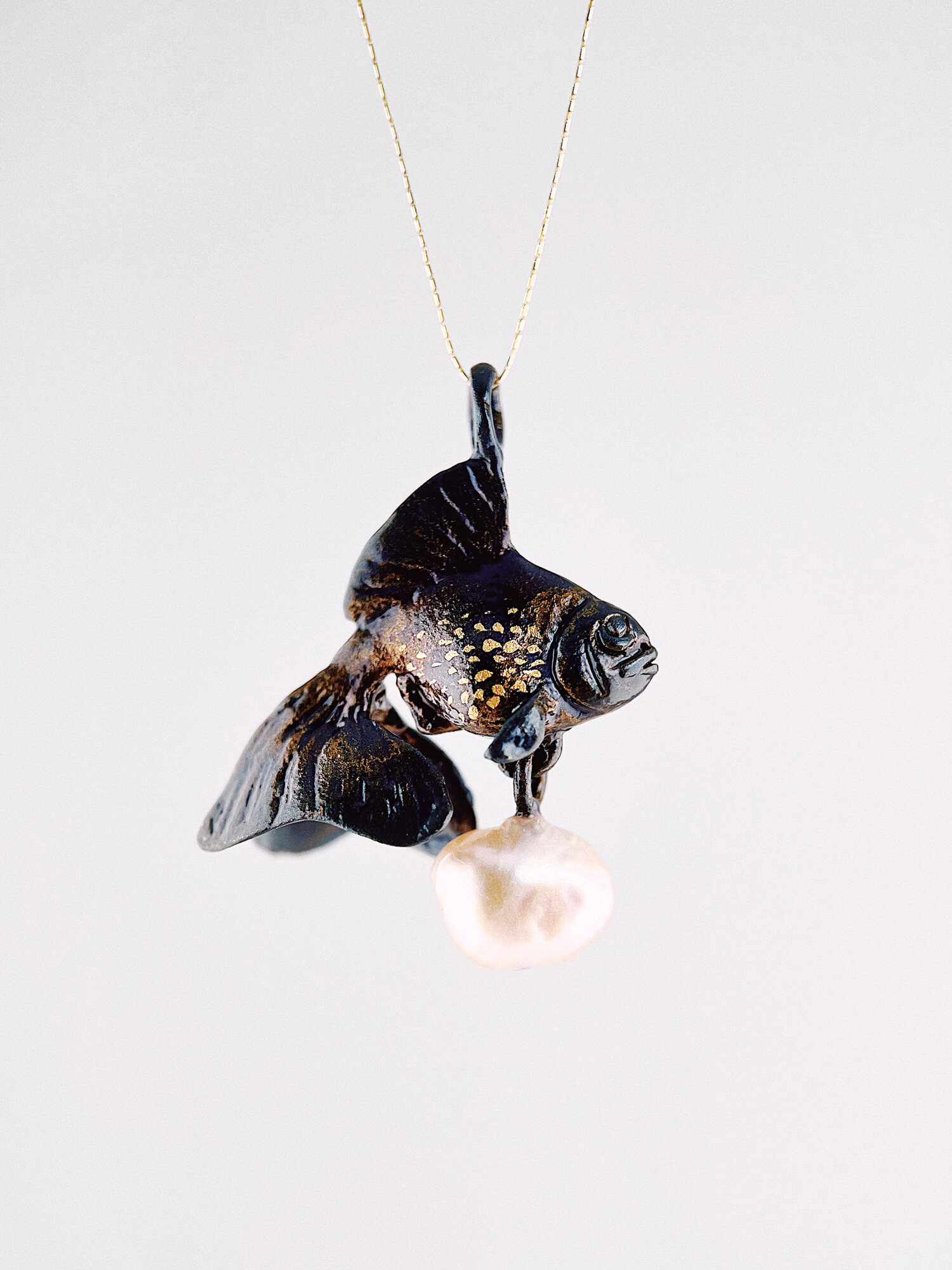 Подвеска, серебро, 925 проба, золочение, жемчуг