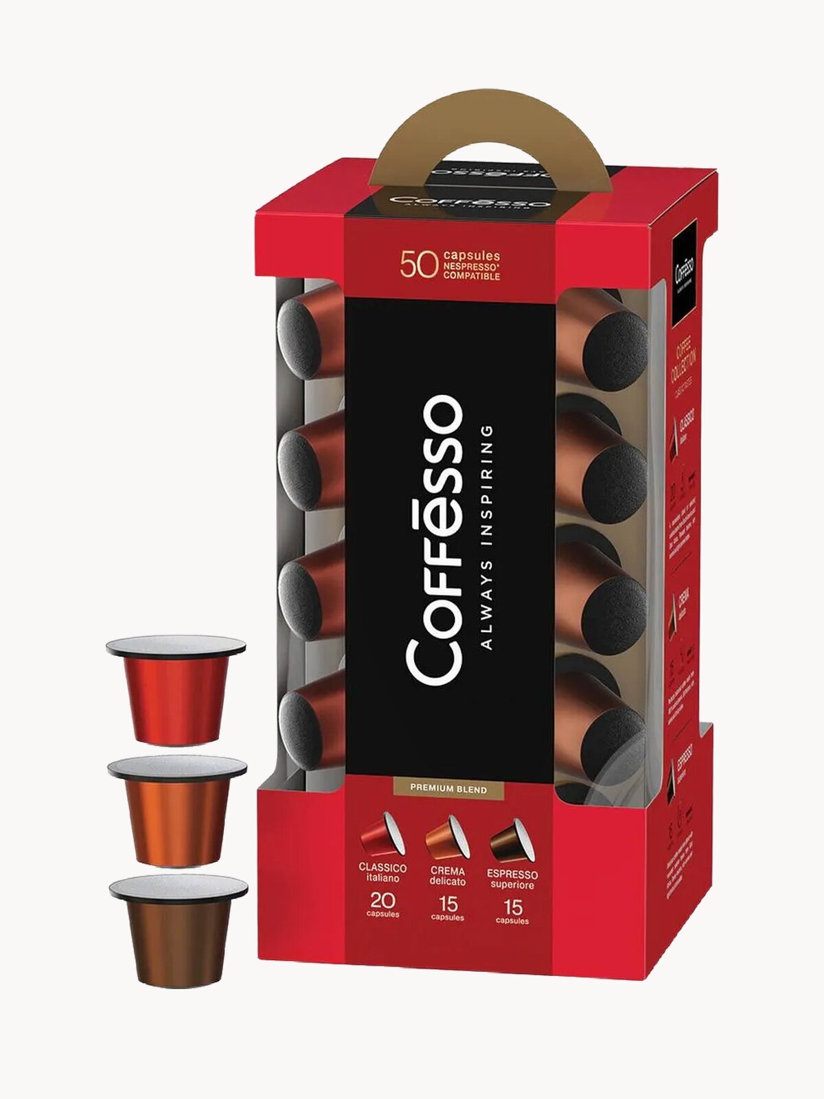 Кофе Coffesso "Набор кофе", ассорти в капсулах для кофемашины Nespresso, 50 капсул