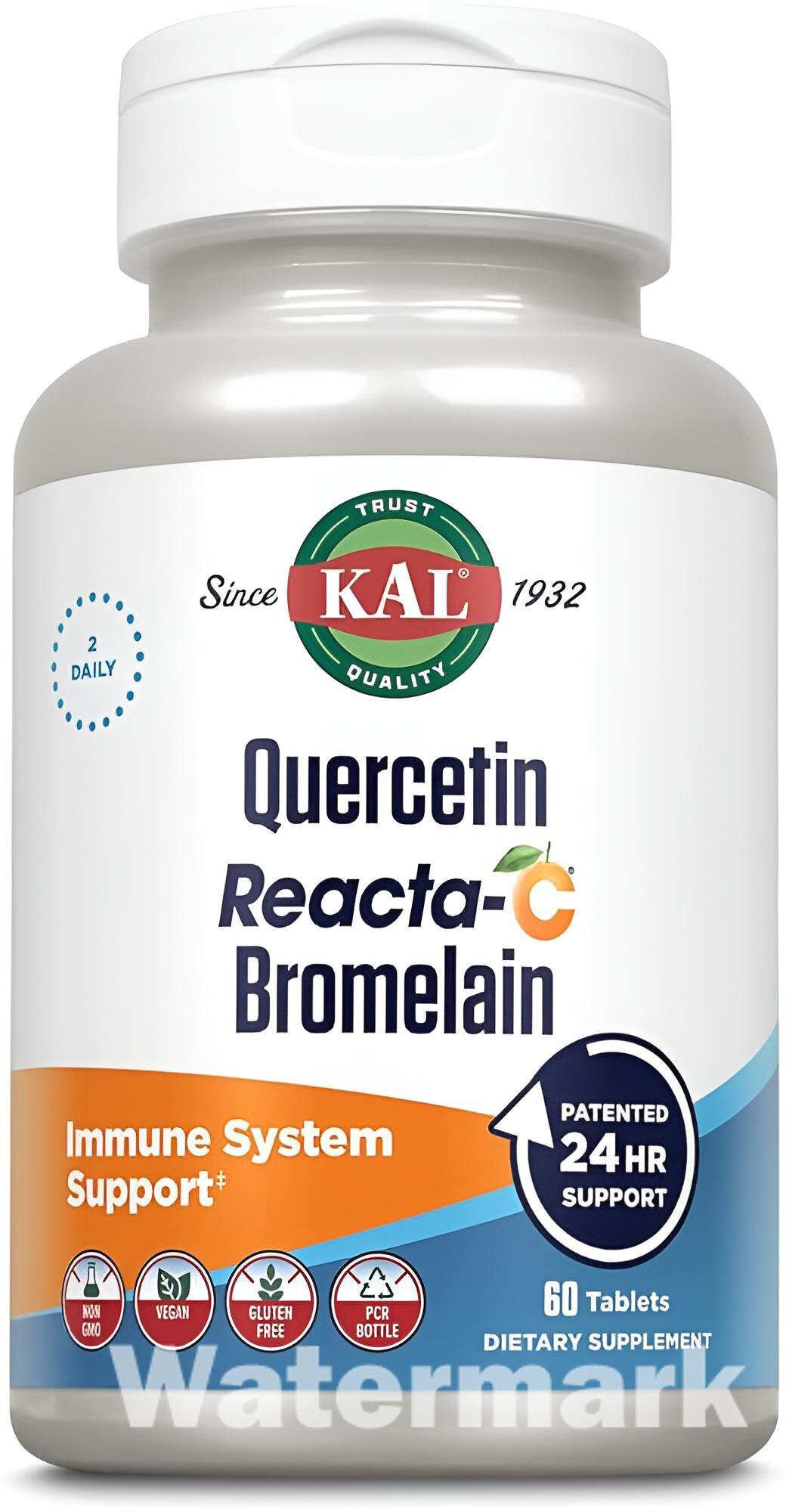 Quercetin Reacta‑C Bromelain Kal N60 — поддержка иммунитета, антиоксидантная защита и здоровье дыхательных путей