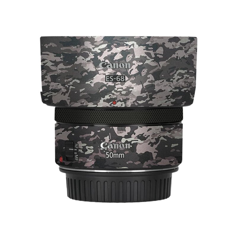 Объектив Canon EF50mm F1.8 STM с черным камуфляжным покрытием для фотосъемки на открытом воздухе