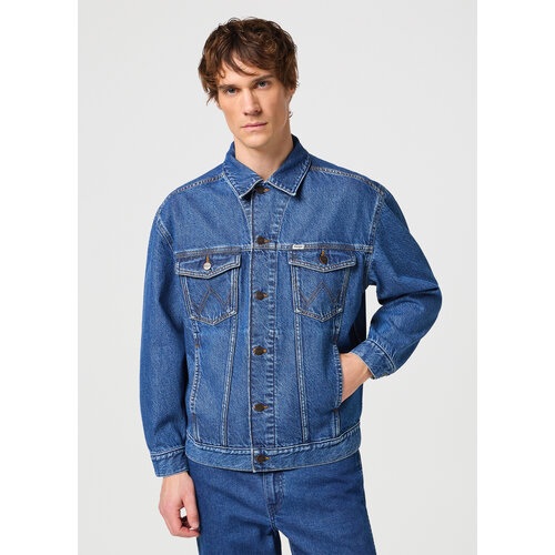Джинсовая куртка Wrangler, размер M, синий женская джинсовая куртка wrangler memory maker wrangler