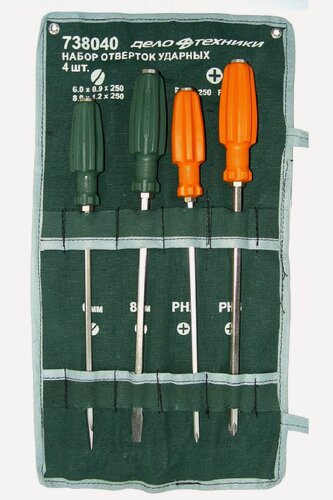 Изображение товара Дело Техники набор отвёрток усиленных 250 мм, 4шт. 738040