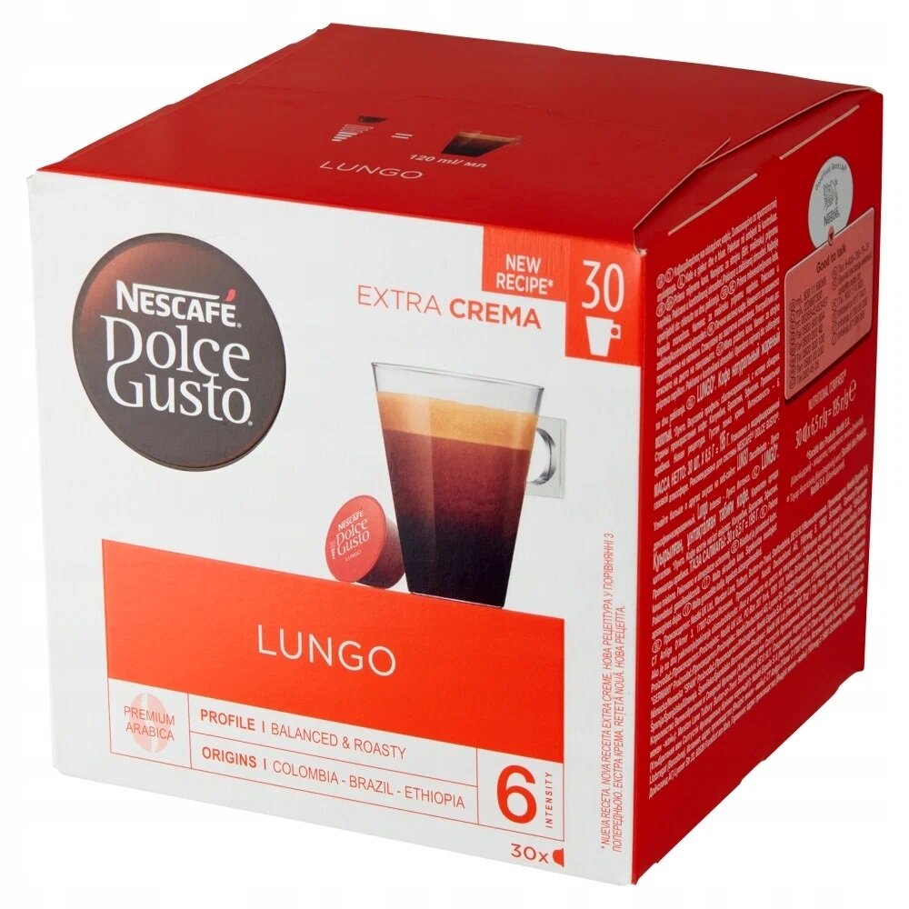 Кофе в капсулах Nescafe Dolce Gusto Lungo, 30 капсул х 1 уп