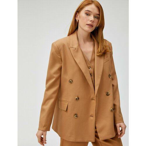 Пиджак KOTON, размер 36, коричневый пиджак mexx размер 36 коричневый