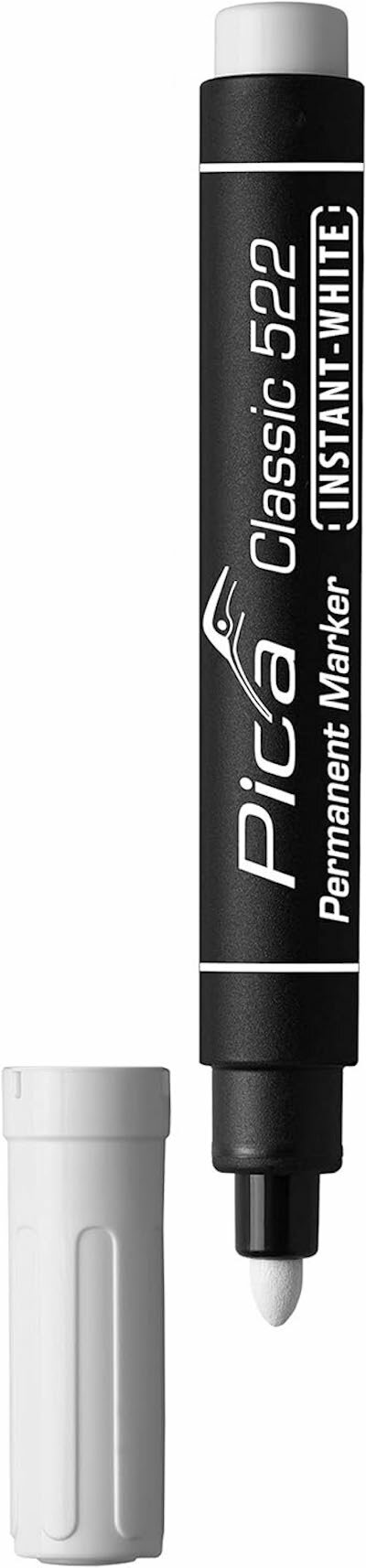 Маркер строительный белый, круглый наконечник (1-4 мм) PICA-MARKER 522/52