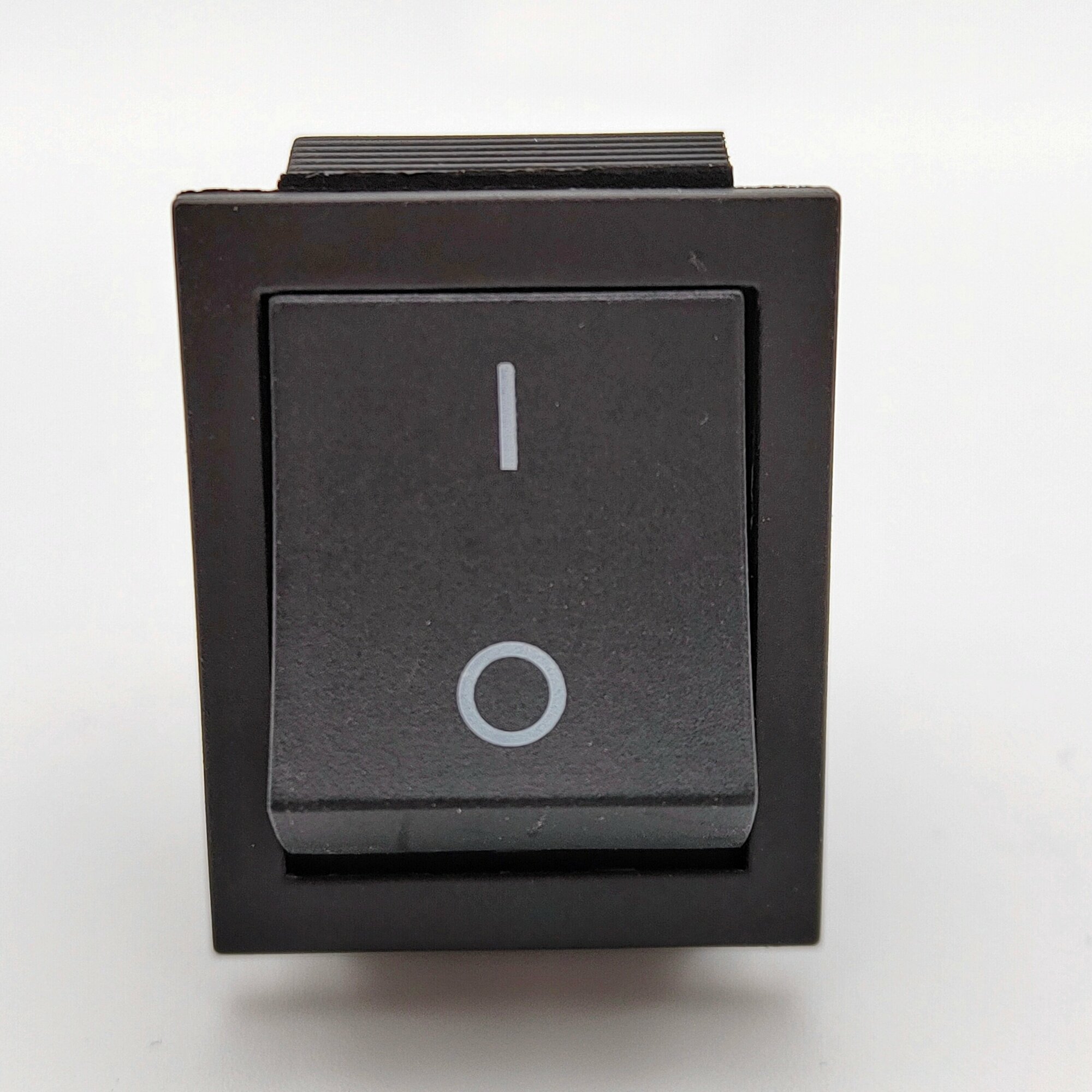 Выключатель клавишный 250В, 16А, (4с), ON-OFF, черный (комплект с клеммами и термоусадкой)