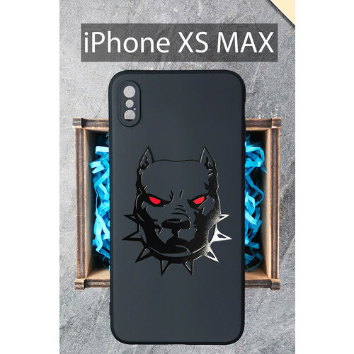 Силиконовый чехол Питбуль для iPhone XS MAX / Айфон XС макс силиконовый чехол вишня для iphone xs max прозрачный айфон xс макс