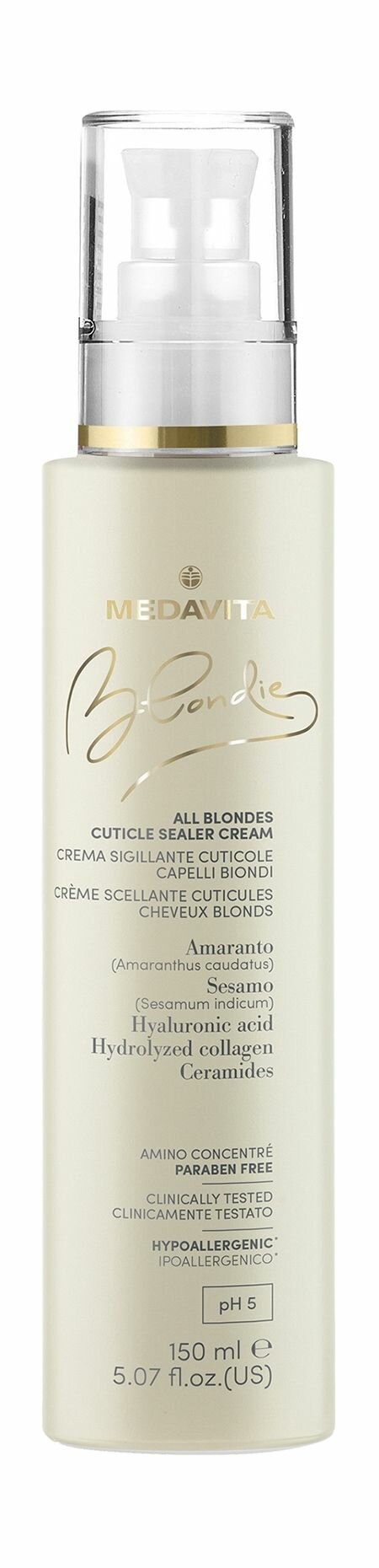 Увлажняющий крем с эффектом запечатывания кутикулы / Medavita Blondie All Blondes Cuticle Sealer Cream