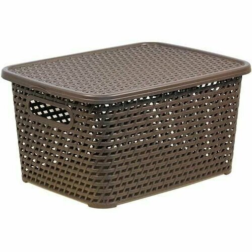 Ящик ротанг 4л. с крышкой 280х185х126мм коричневый ротанг
