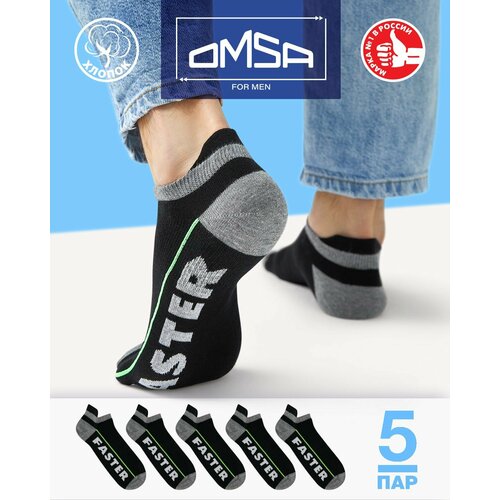 фото Носки omsa, 5 пар, 5 уп., размер 39-41, черный