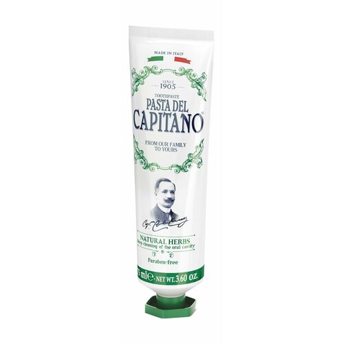 Зубная паста с натуральными травами / Pasta del Capitano 1905 Natural Herbs Toothpaste