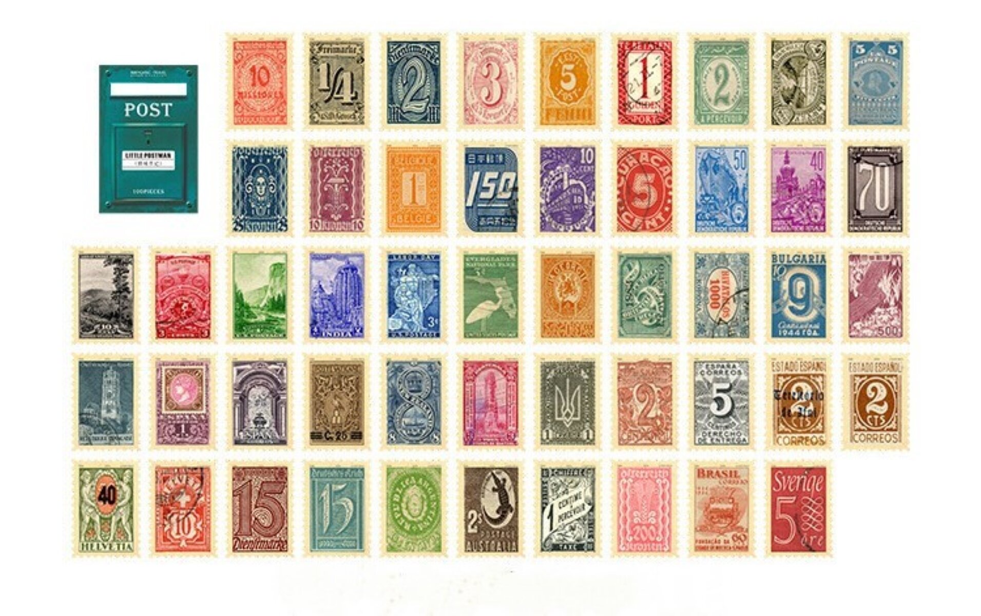 Наклейки марки Почта для творчества и скрапбукинга. Voropaeva11