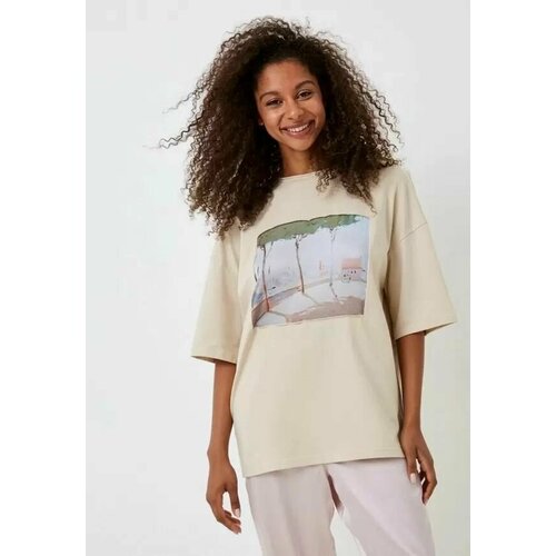 фото Футболка картина алексея ленцева "терраса в толедо", размер onesize (42-46), бежевый artograph