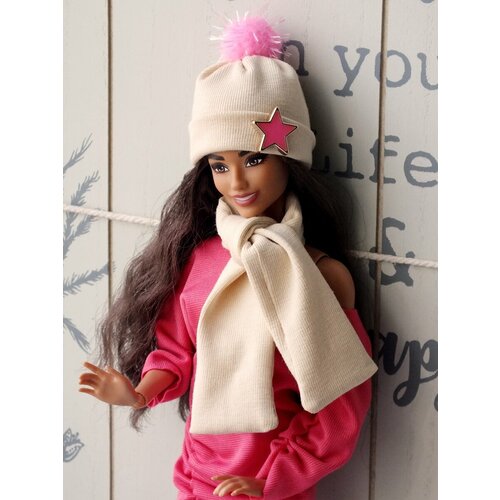 Шапка и шарфик для Барби