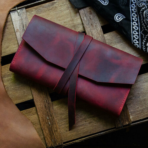 Портмоне LEWSKI, фактура гладкая, красный