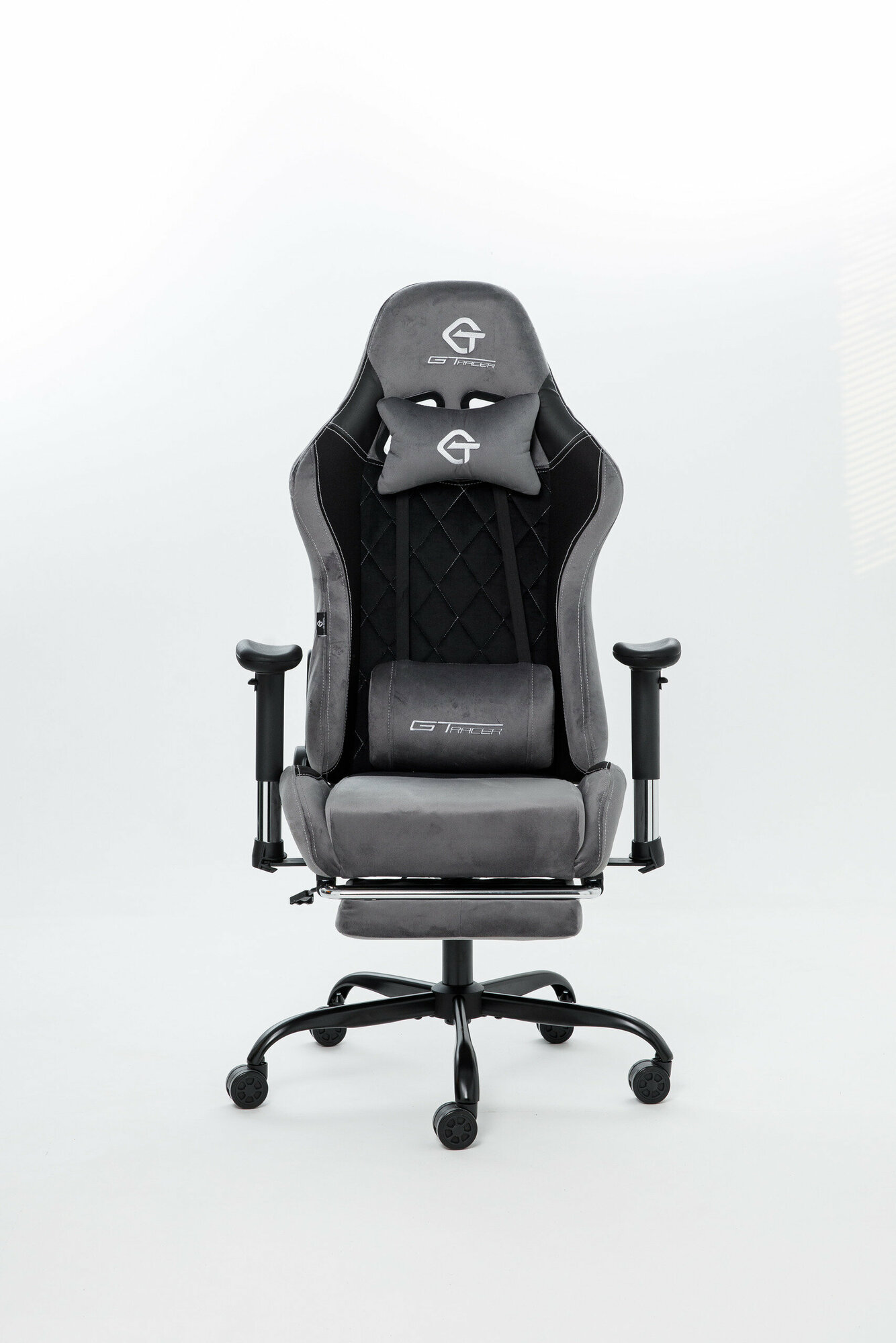 Игровое компьютерное кресло G-TRACER, темно-серый с черными вставками — фото 1