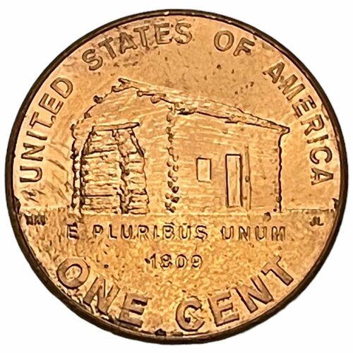 США 1 цент 2009 г. (200 лет со дня рождения Авраама Линкольна - Детство в Кентукки) (Cu/Zn) (D) набор монет 1 цент 2009 2010 сша жизнь линкольна