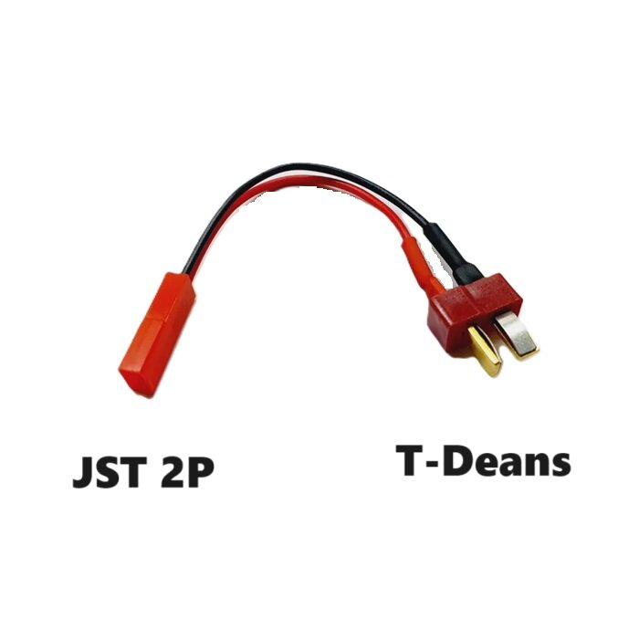Переходник T-Deans на JST 2P 2pin SM-2p (мама / папа) 121 разъем T-plug красный Т Динс на JST-2P аккумулятор р/у батарея