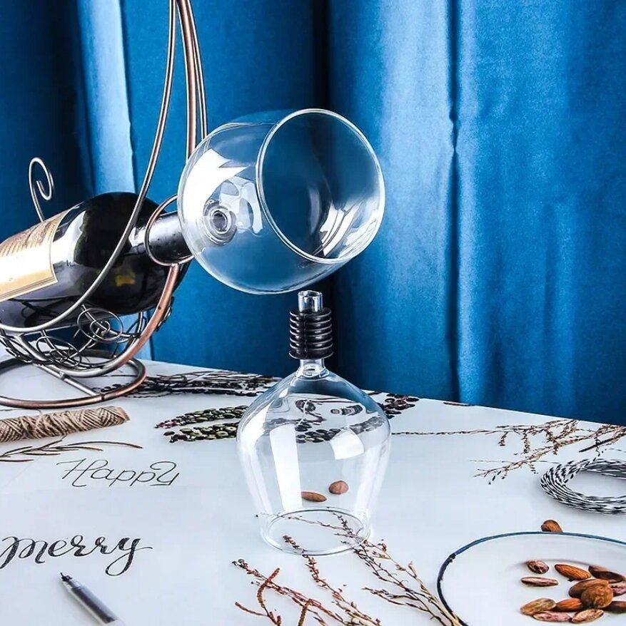 фото Бокал на бутылку TAYMLUX SXH230, пробка для бутылки вина многоразовая, фужер насадка