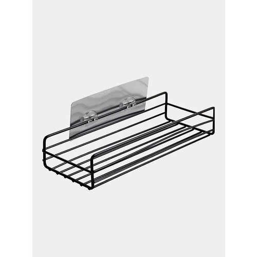 Настенная полка без перфорации для ванной и кухни Цвет Черный 1399₽