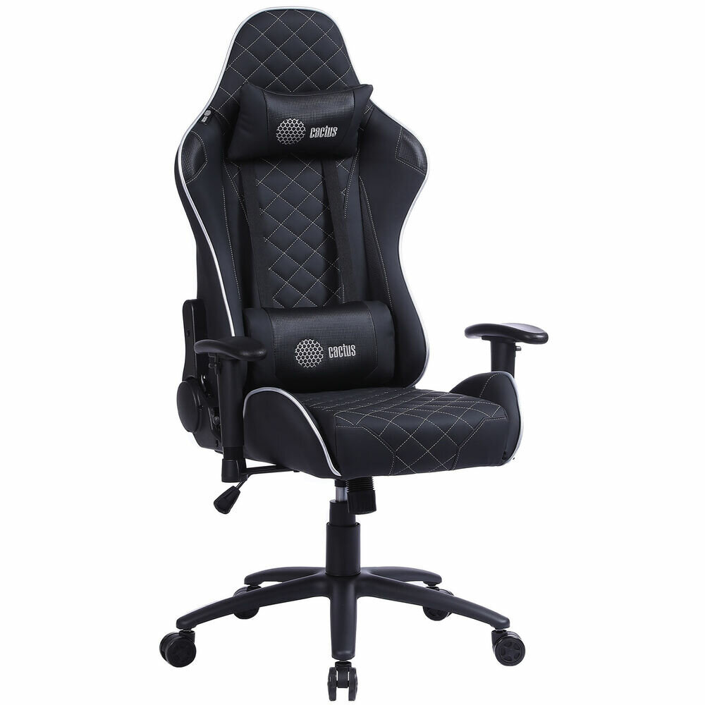 Кресло для геймера Cactus CS-CHR-030BLS черный/серебряный эко. кожа металл