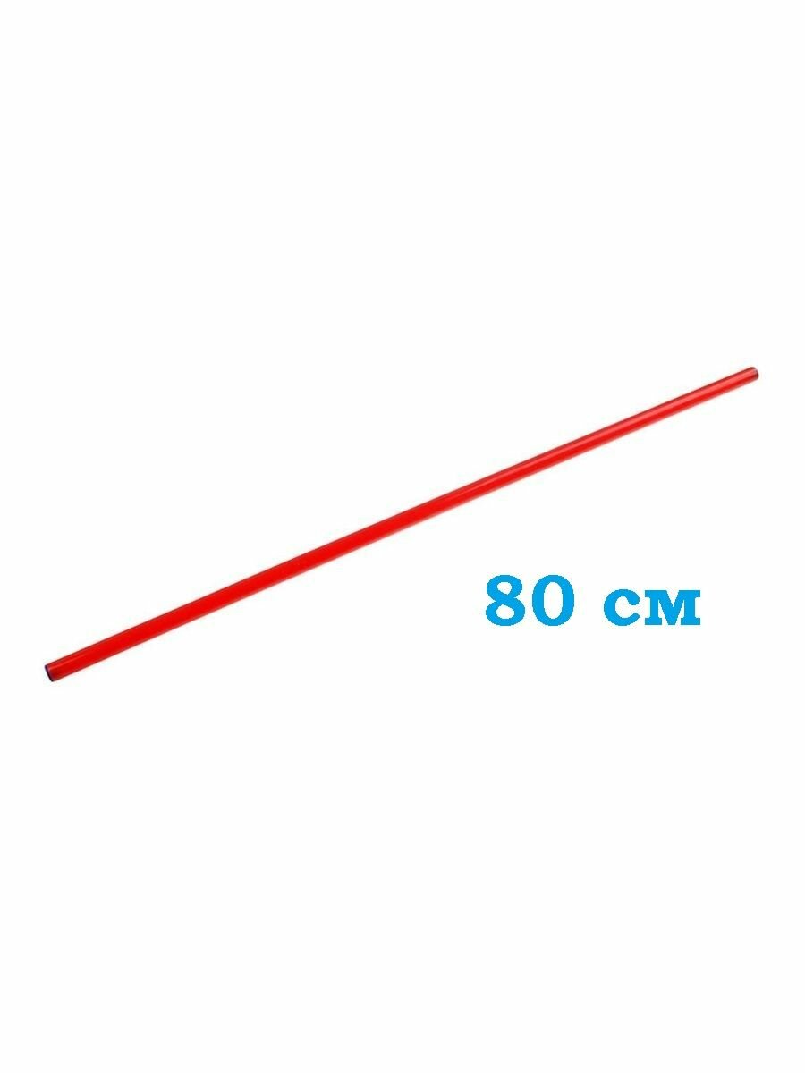 Палка гимнастическая для ЛФК пластиковая Mr.Fox, длина 80 см, красный