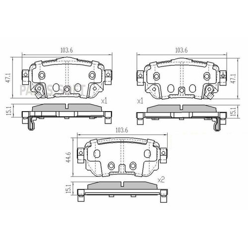 BARNETT NS102 Комплект задних тормозных колодок, дисковый тормоз